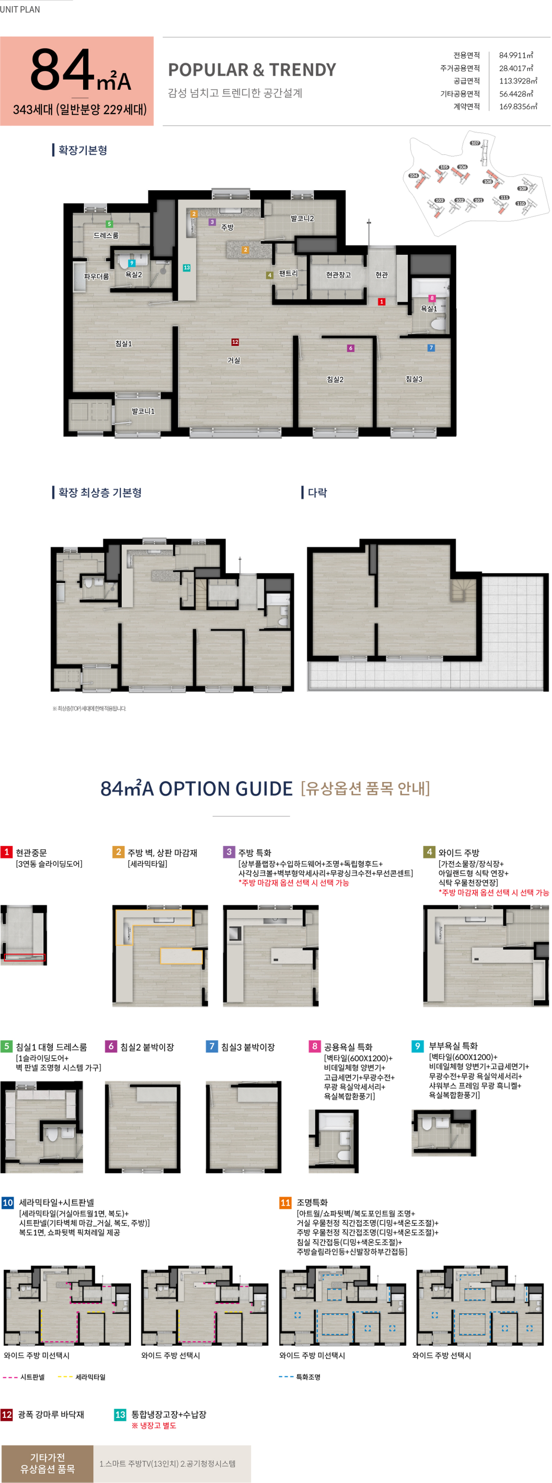 천안 동문디이스트 파크시티 상품안내